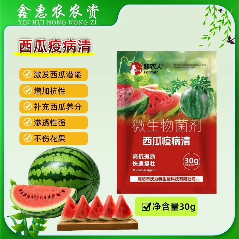 西瓜病菌清复合微生物菌麒麟西瓜京西瓜甜瓜专用叶面肥料