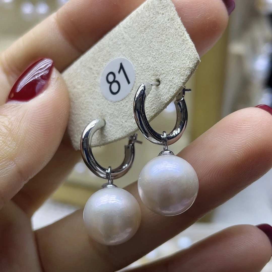 淡水珍珠耳饰银S925镶嵌