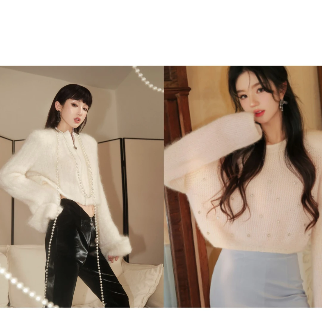 【美娇粉丝专属】粉色渐变/白色系列毛衣