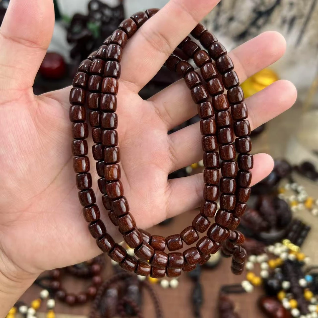 小叶紫檀【108颗0.8桶珠满金星手串】老料泥料真金星高油高密通用款