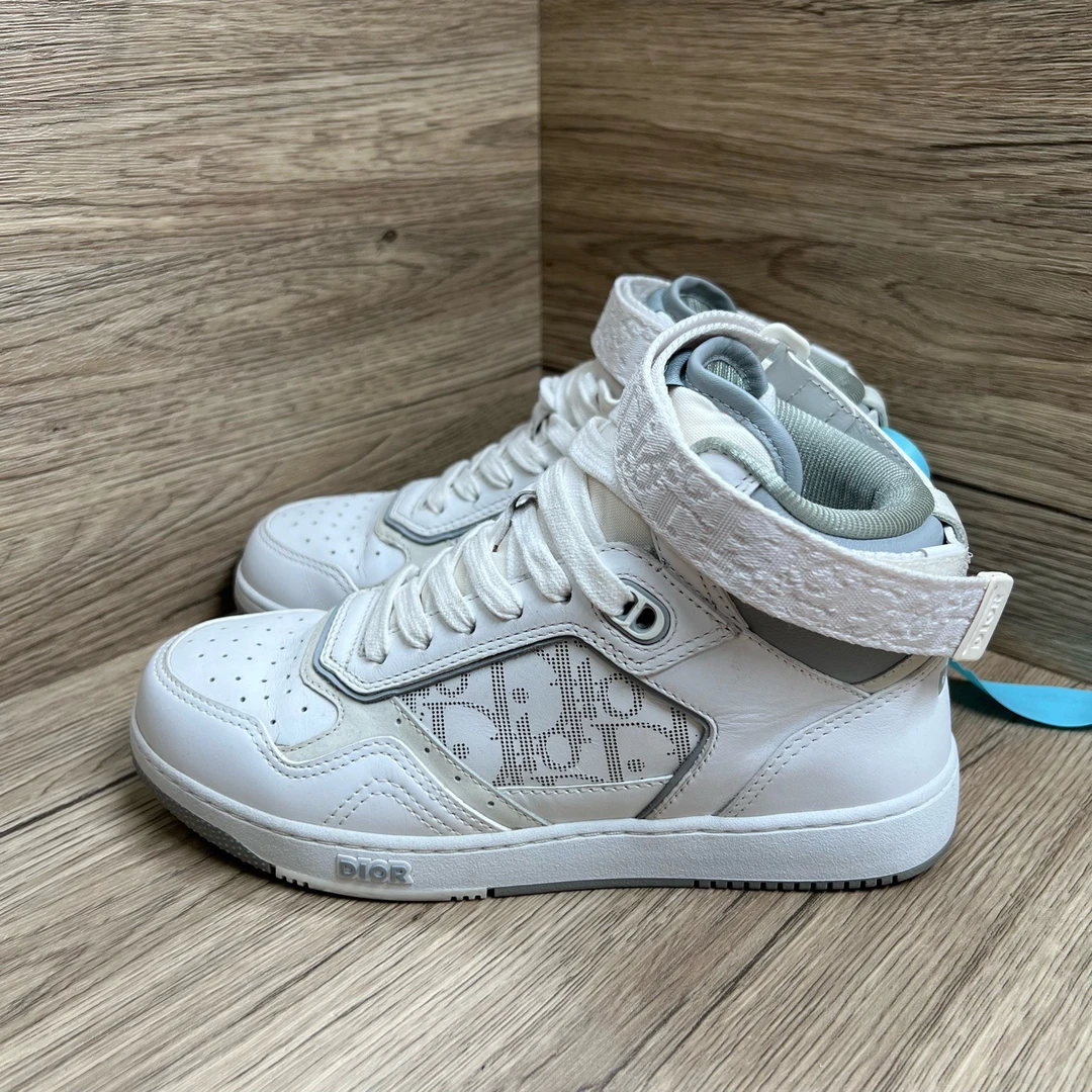 95新 DIOR/迪奥 B27 白色中帮板鞋 36码/98新