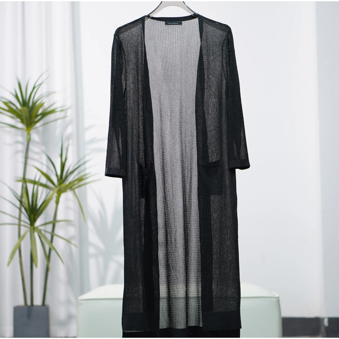 曼系列   S665-1  女装简约时尚针织开衫黑色