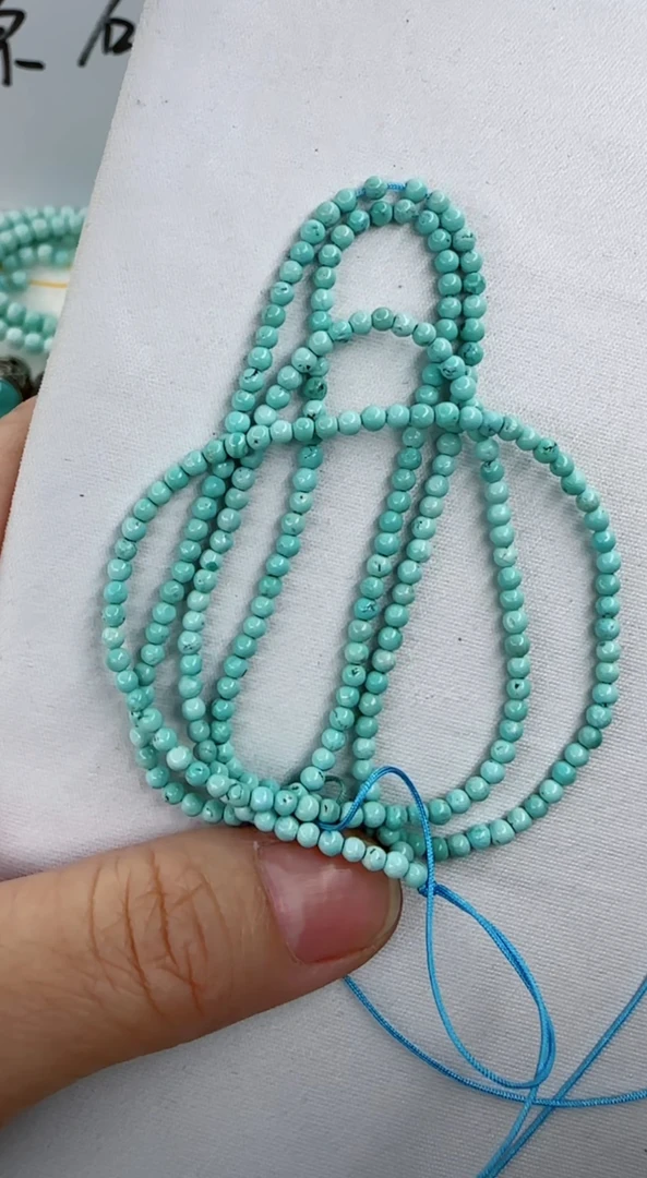 天然原矿绿松石米