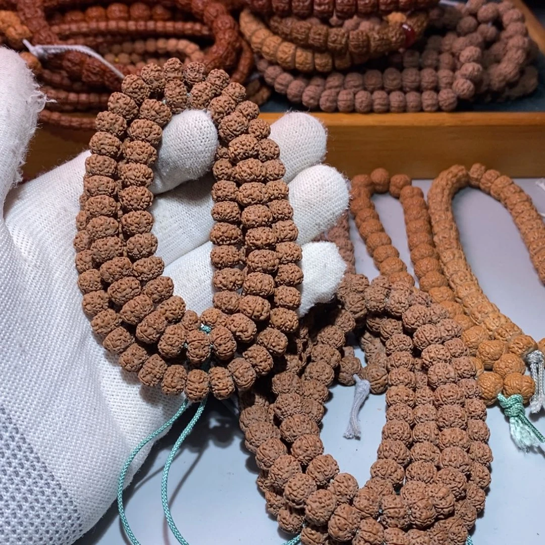 江***河金刚菩提手串9尺寸平头细纹脖挂