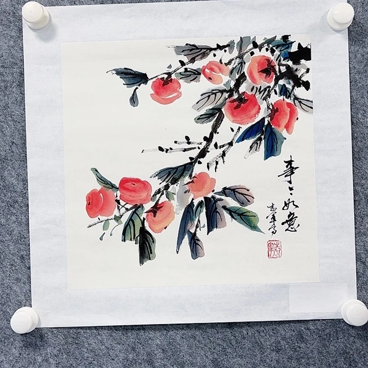 国画事事如意 花鸟