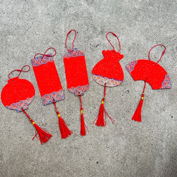 墨语宣 蜡染书法小挂件新年送福宣纸