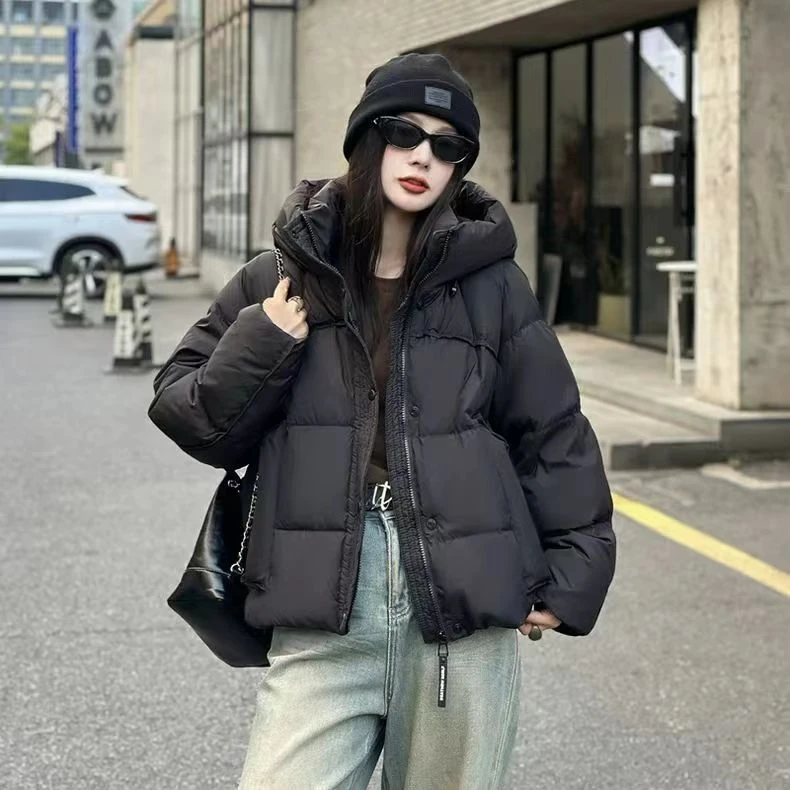 新款石墨烯羽绒服女短款连帽加厚保暖冬季外套8870