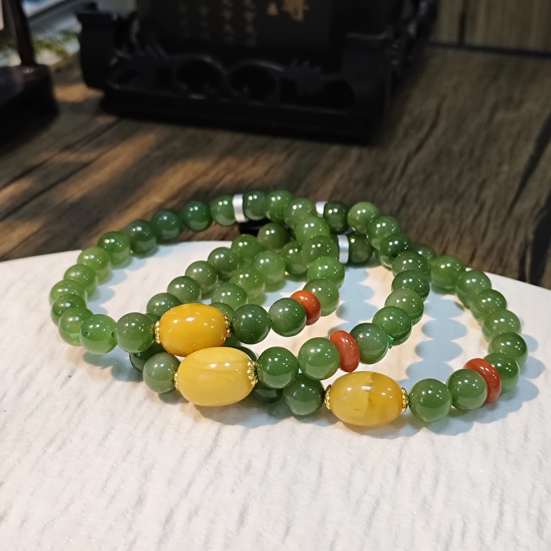 【书记甄选】原创和田玉手链 多样式发一件  约7mm BB518