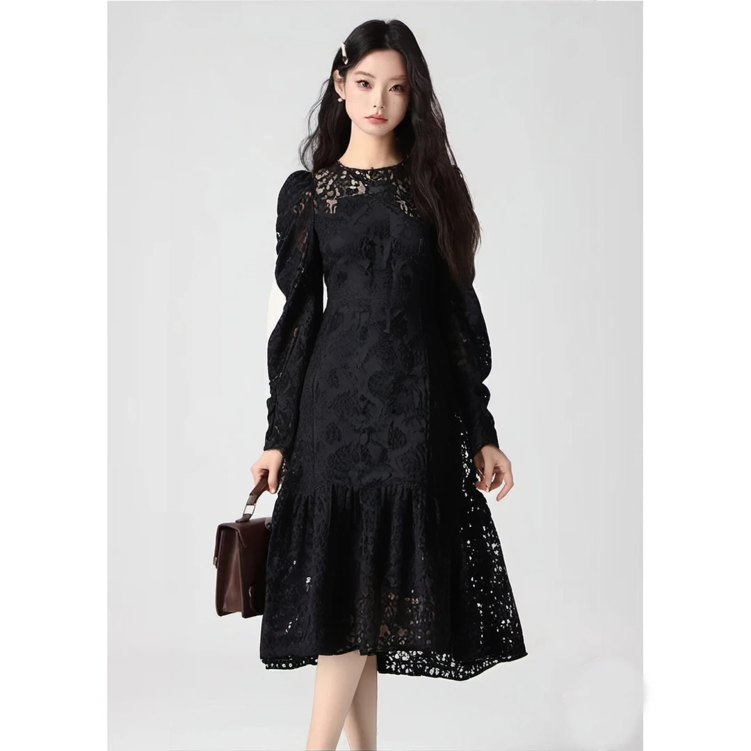 Mind Bridge/心桥时尚气质收腰女士连衣裙 MB717-MUOP729ABK