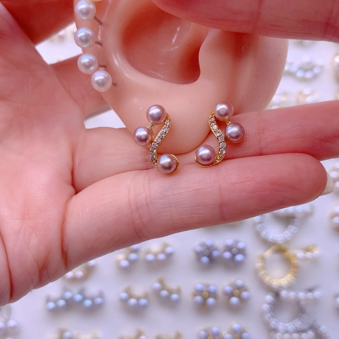 合金淡水珍珠耳饰