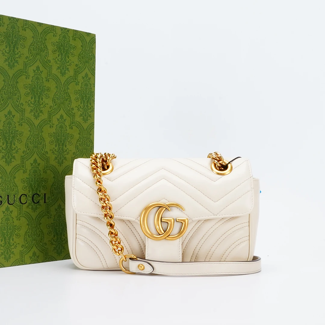 95新 GUCCI/古驰 【白菜】马蒙22包 白色 /BG22000008