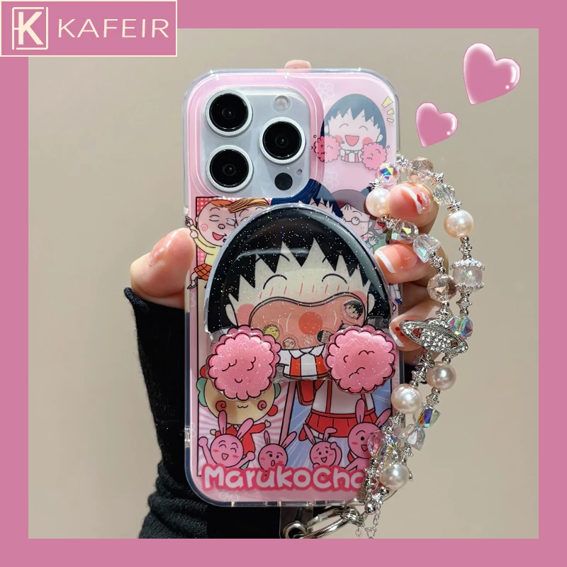 卡斐尔适用旋转小丸子磁吸支架苹果16手机壳15promax可爱14硅胶13