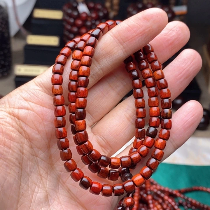 檀香紫檀（小叶紫檀）手串/手链55直切火焰纹*108