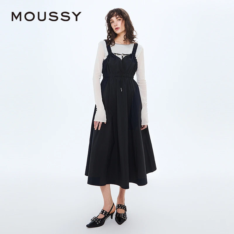 STUDIOWEAR x MOUSSY2025春季新品工装吊带连衣裙女028ISA33-1721