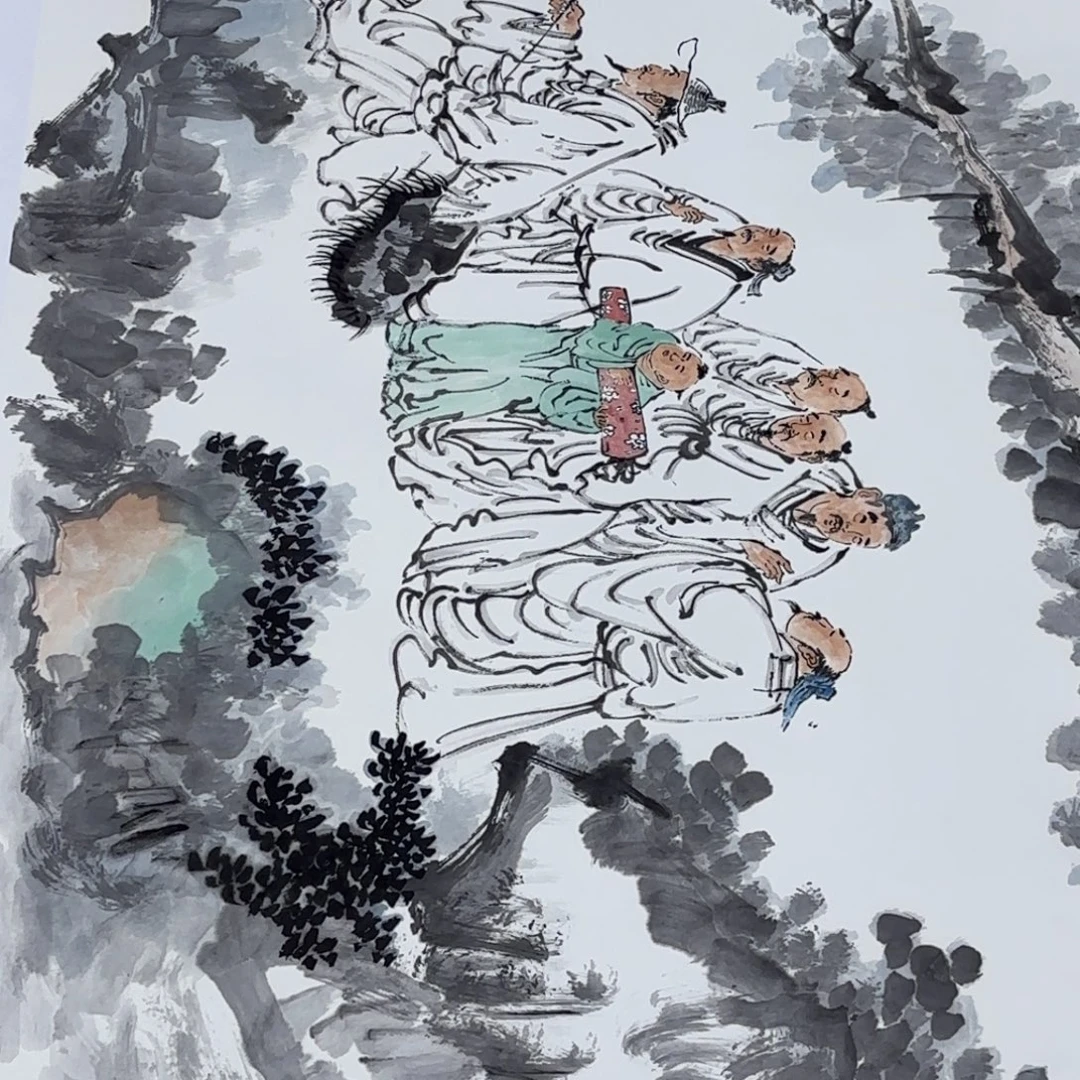 可***舅国画大左老师作品刘