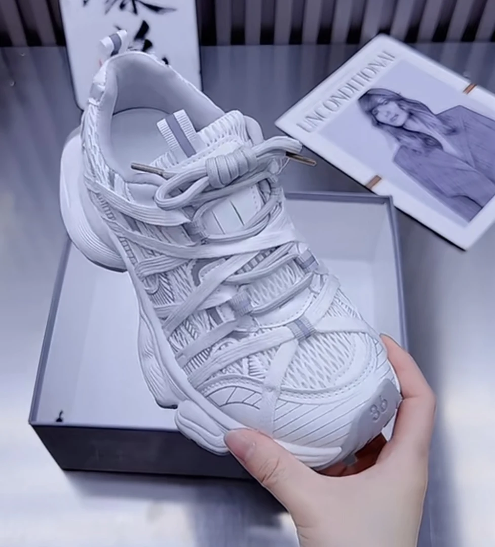 老爹鞋女2025春秋新款欧货复古厚底单网透气百搭运动休闲鞋潮厚底