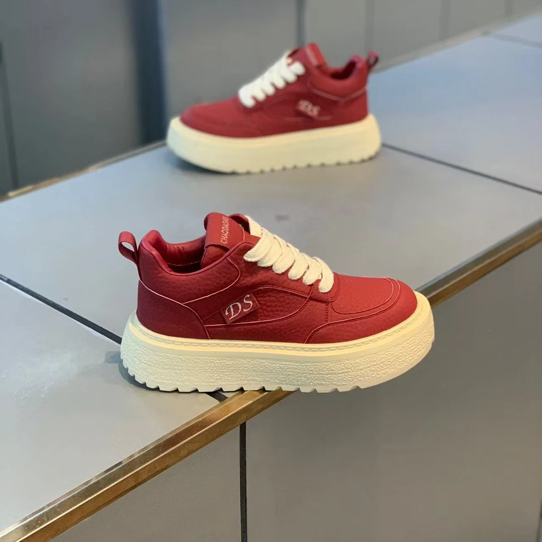 【皮鞋码】单棉同款皮面系带纯色百搭舒适男士时尚休闲潮鞋流行D209