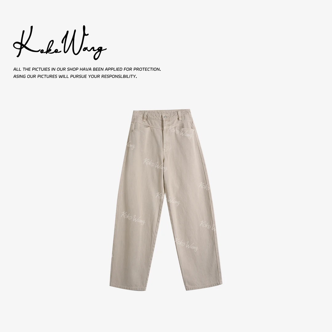 KOKO WANG时尚气质水洗复古港风高腰显瘦百搭牛仔裤545464L25K01