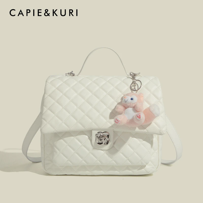 CAPIE&KURI小香风菱格双肩包女士新款百搭大容量通勤包包