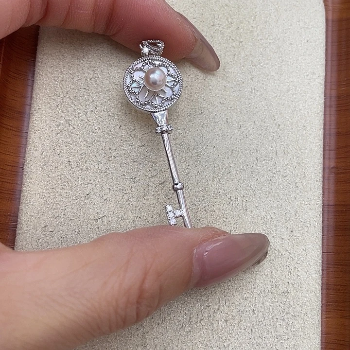 吊坠(不含链)海水珍珠银S925镶嵌