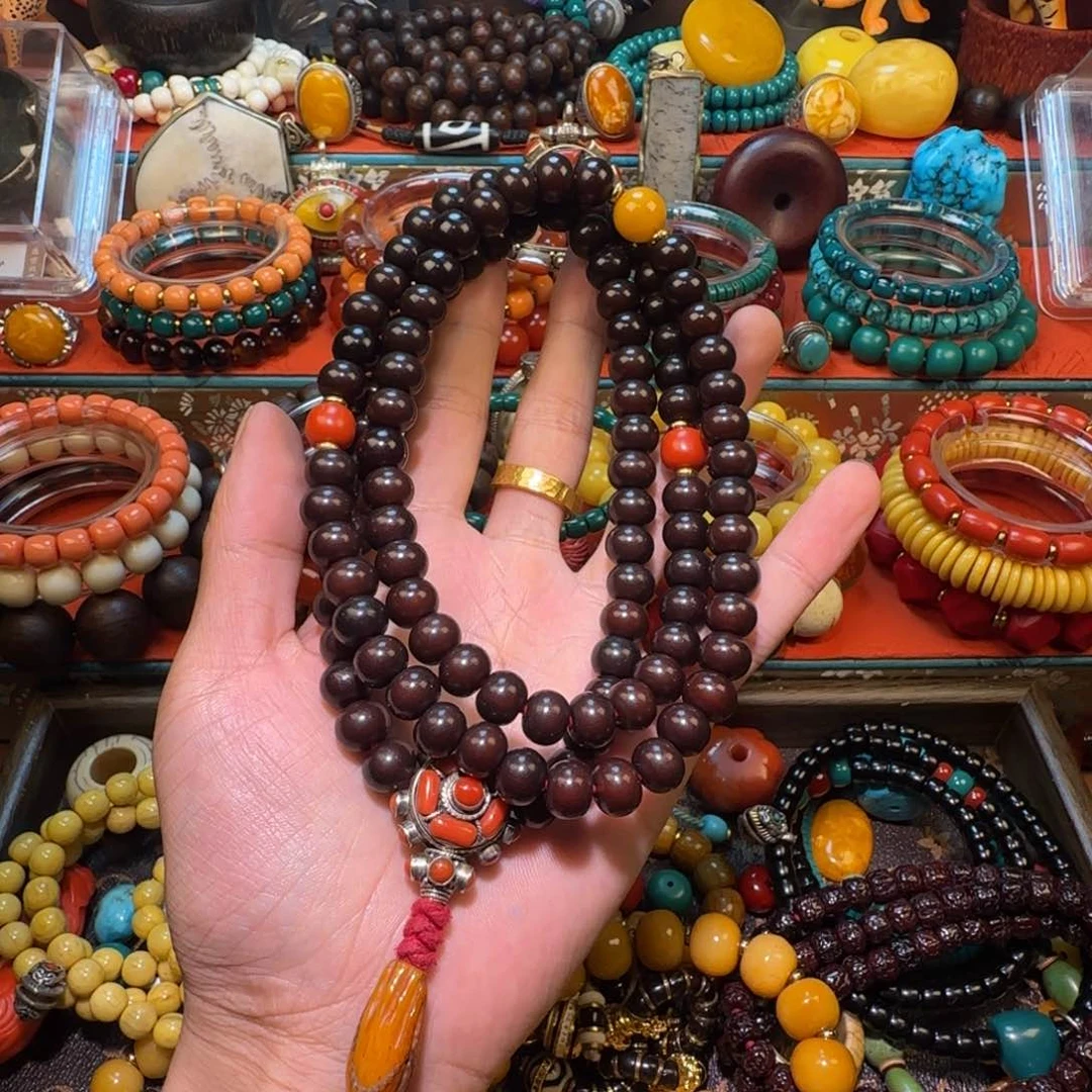 白玉菩提吊坠半年份纯熟把玩买开片鳗玉花