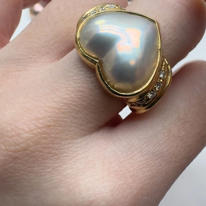 戒圈未镶嵌拼合珍珠（马贝珠）