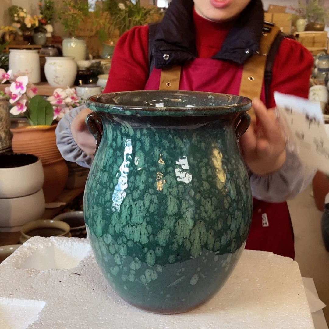 紫砂花盆高度28口径21