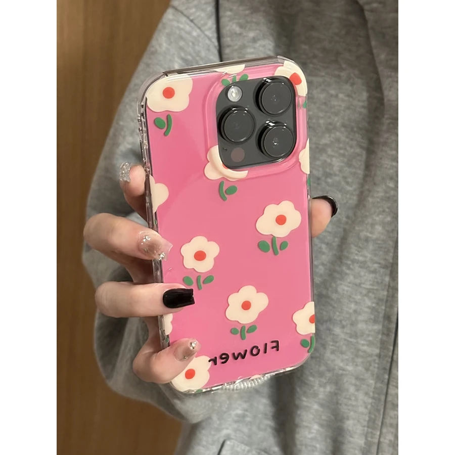 奥菲顿春日油画小花朵适用iPhone16大孔手机壳华为vivo小米oppo套