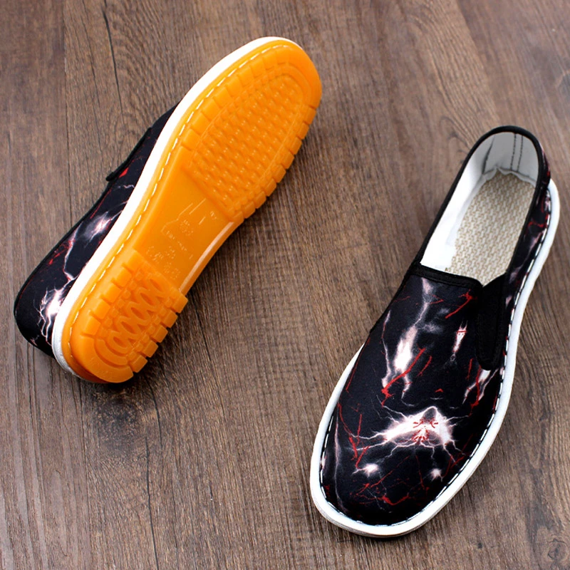 夏季新款老北京布鞋男款软底不累脚透气手工牛筋底一脚蹬耐磨工地