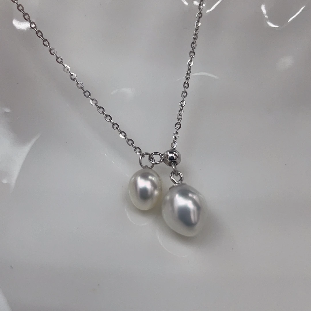 海水珍珠银S925镶嵌颈饰