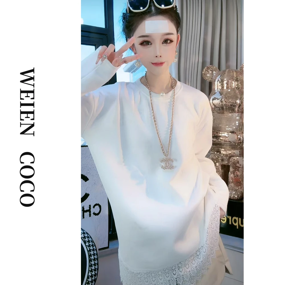 【薇恩COCO】蕾丝休闲长袖百搭修身显瘦气质时尚T恤打底衫S3213