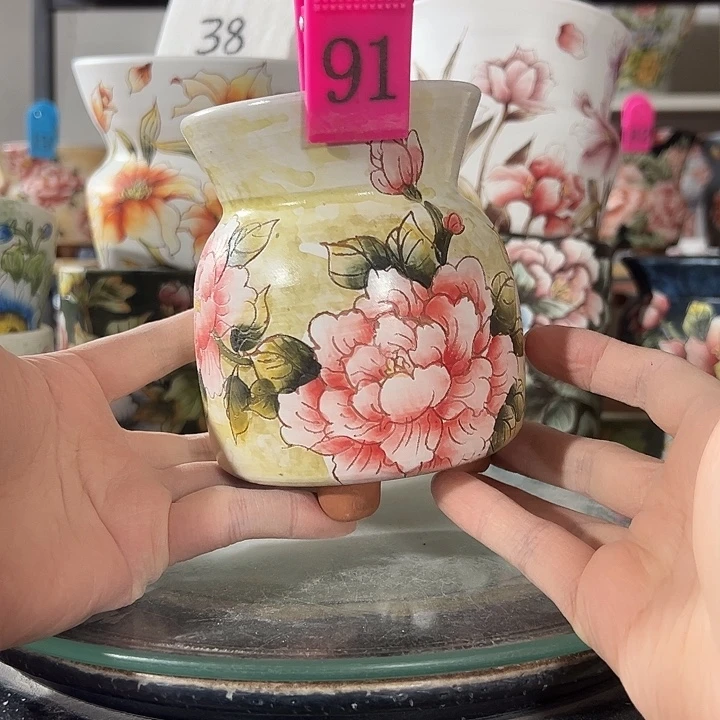 满38包邮 景德镇手绘花盆