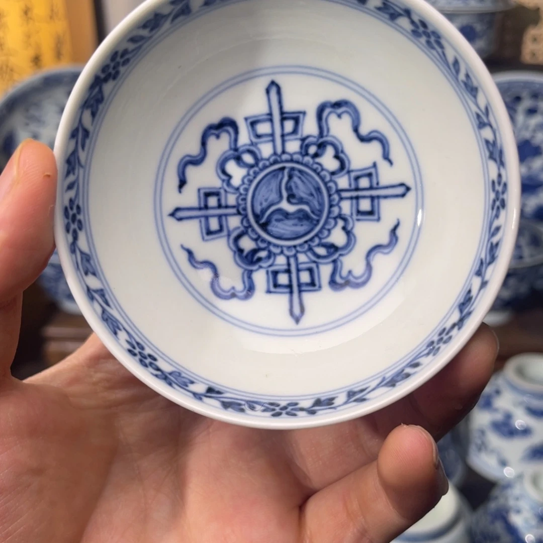 瓷其他汀蓝手作纯手工手绘四季花卉卧足杯 福利