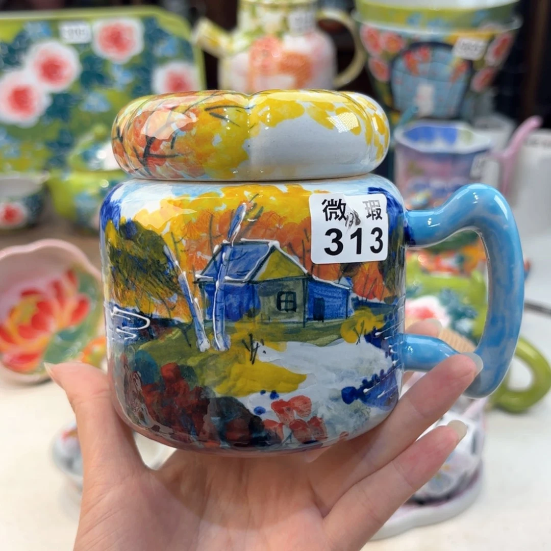 景德镇手绘高温釉下彩陶瓷茶具