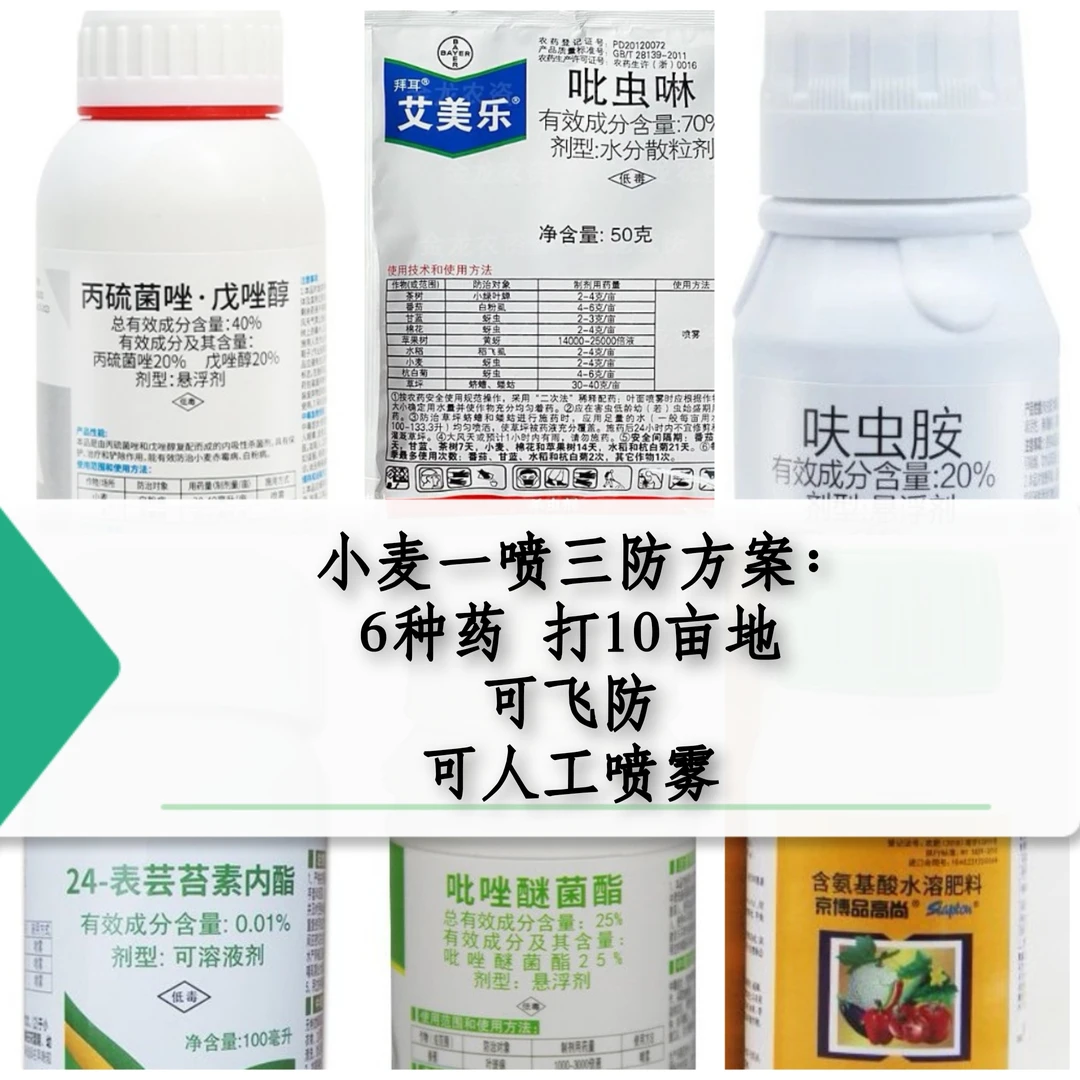 小麦一喷三防套餐 10亩地药防虫防病增产套餐组合一套10亩地小麦