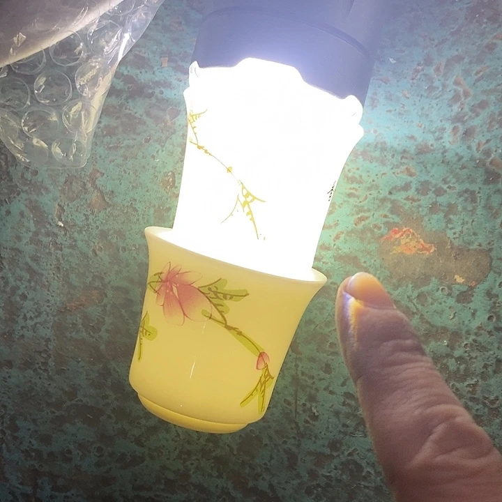 摆件水点桃花马蹄杯 高 拍一发二