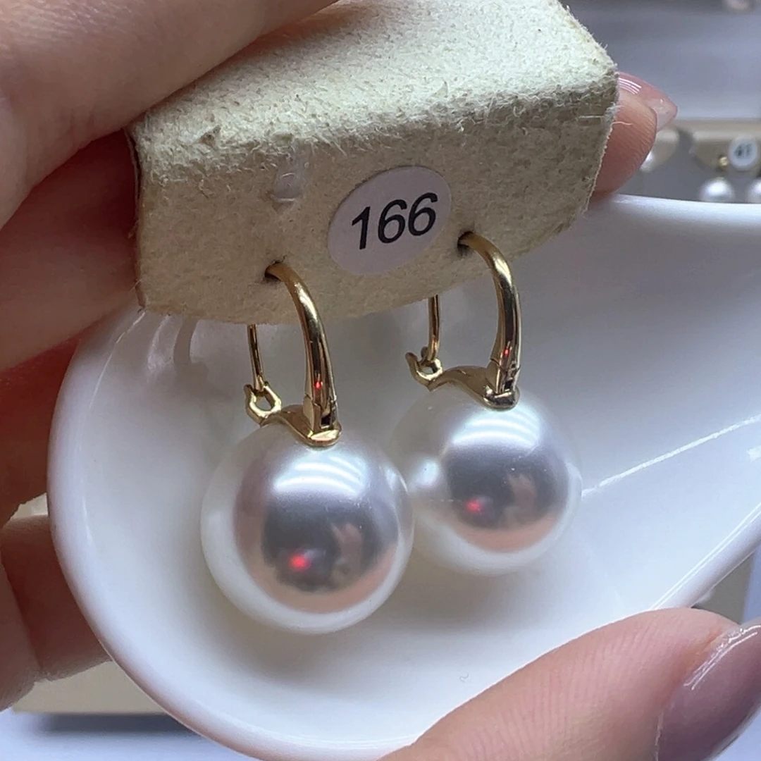 18K金镶嵌淡水珍珠耳饰