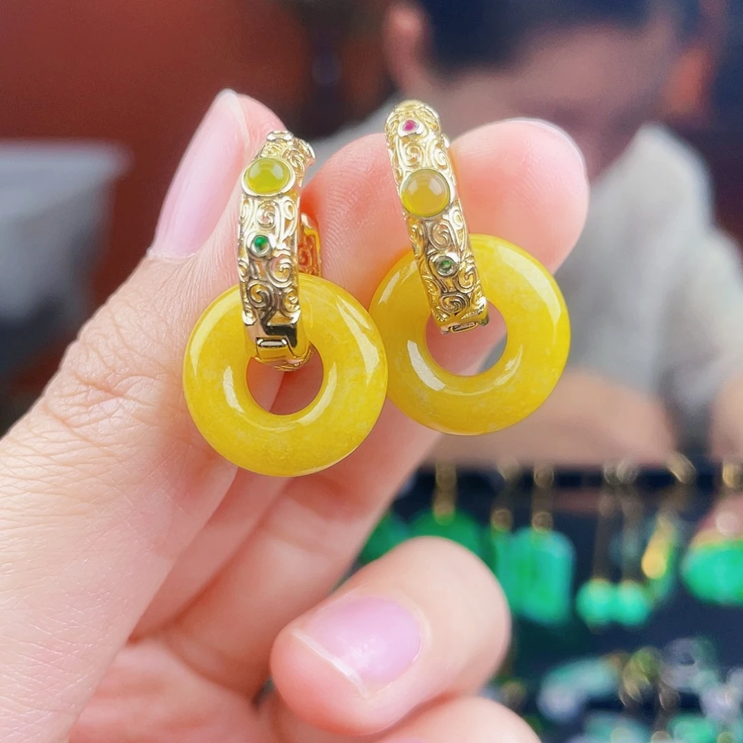 翡翠未镶嵌耳饰饰品