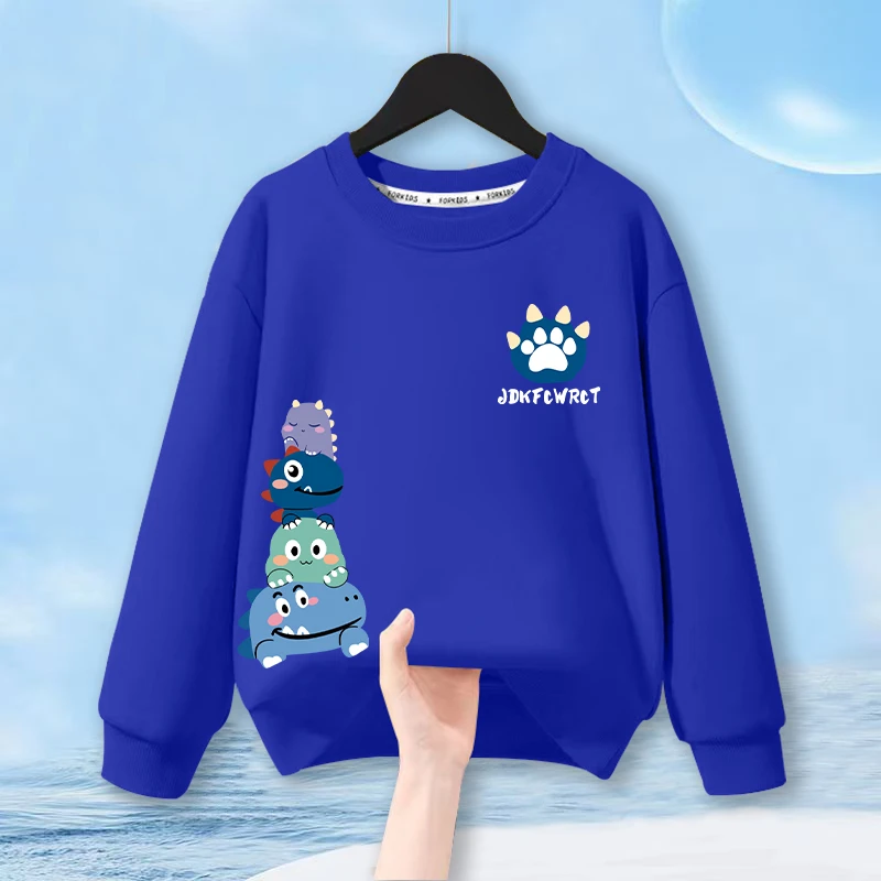 儿童春秋新款圆领套头卫衣男童女童休闲长袖外穿上衣卡通童装