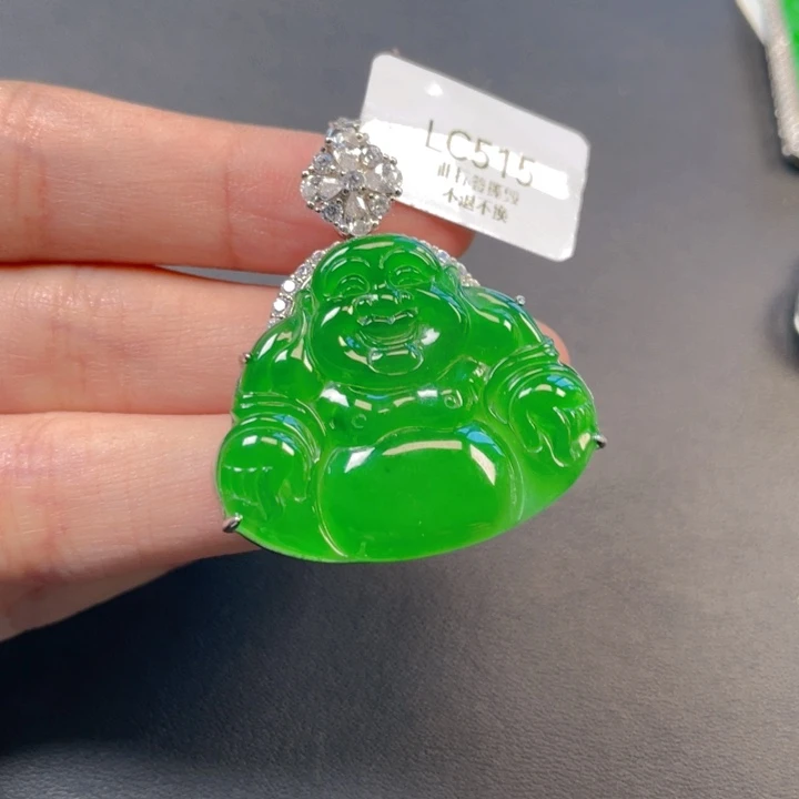 翡翠银S925镶嵌吊坠(不含链)