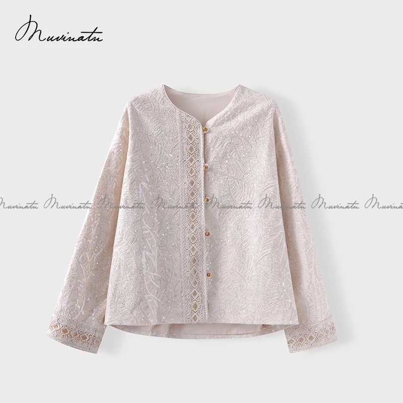 【奕潼优选】春款上新 时尚圆领重工立体提花小香风外套CS907816