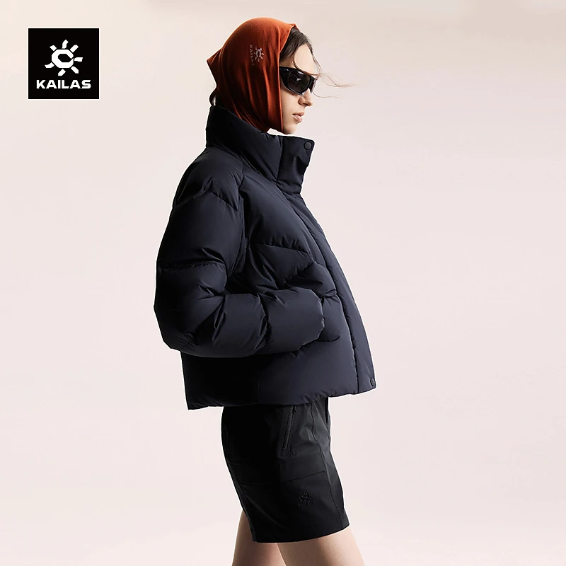 KAILAS凯乐石女款羽绒服700蓬鹅绒保暖立领宽松户外休闲羽绒衣
