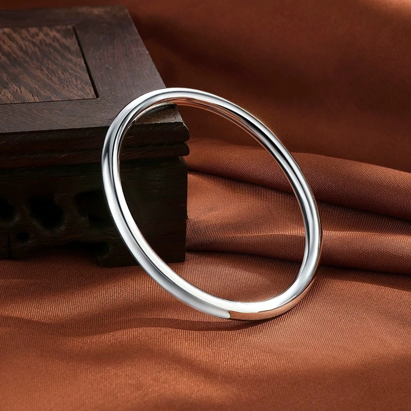 999.9手镯光面素圈闭口实心镯子经典泥鳅背女传承古法