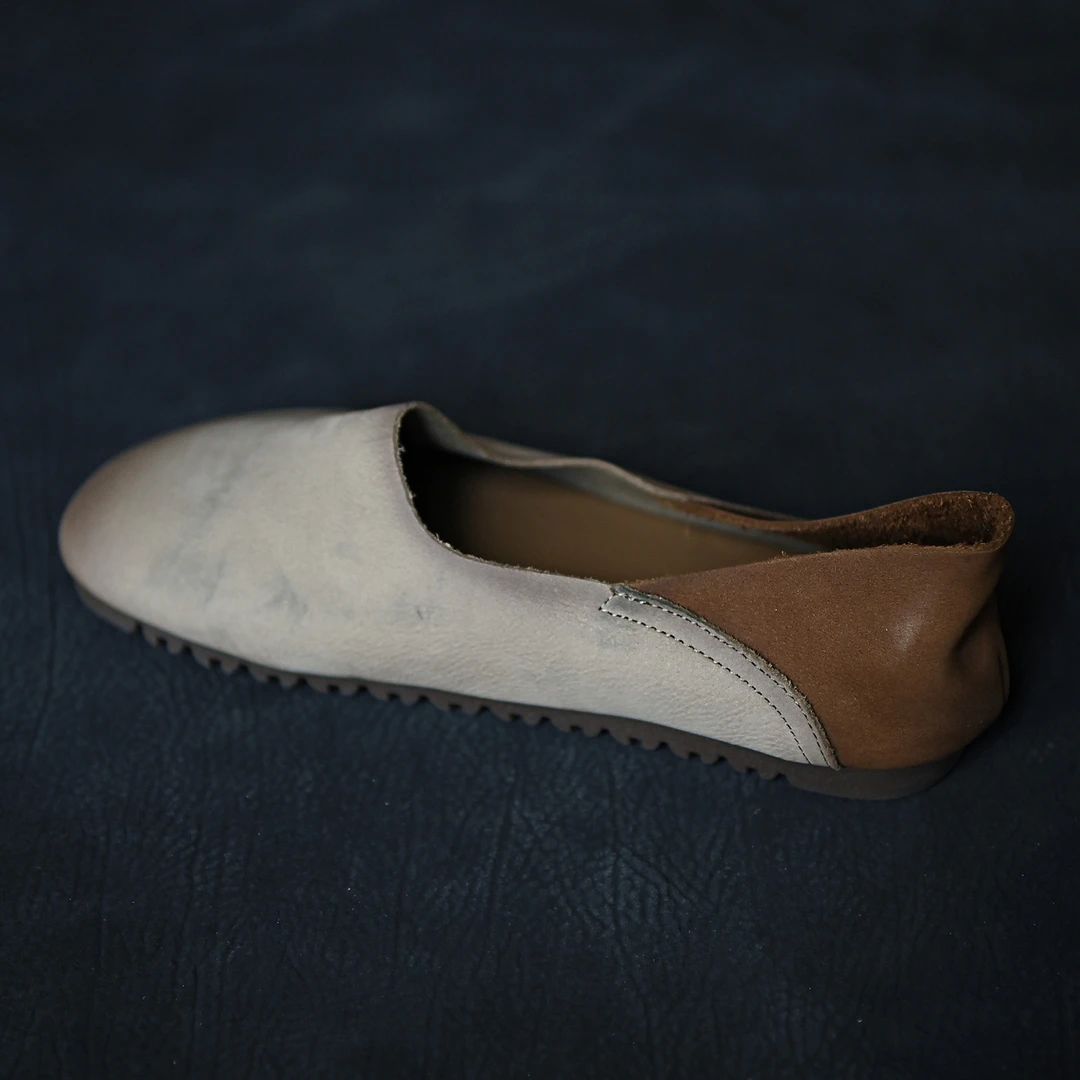 丑萌头层牛皮全包勃肯鞋女平底鞋 2025新款春秋单鞋女鞋子