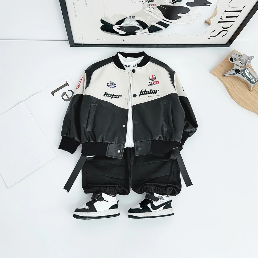 男童外套秋季儿童皮衣2025新款韩版洋气宝宝 AC25113悠悠童话童装