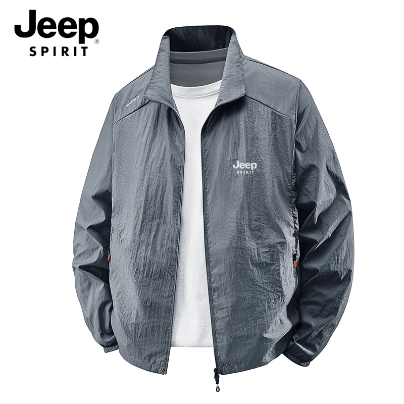 Jeep吉普防晒服夏季男士外套防紫外线宽松风衣立领超薄夹克皮肤衣
