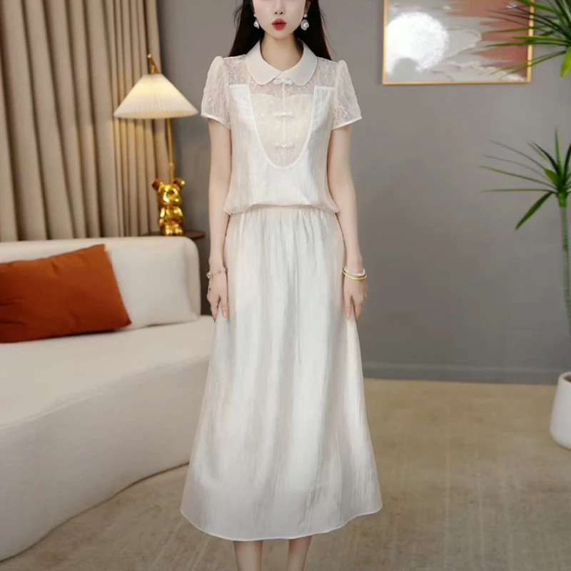 轻奢气质高贵夏季法式裙子套装女装新款爆款洋气显瘦两件套连衣裙