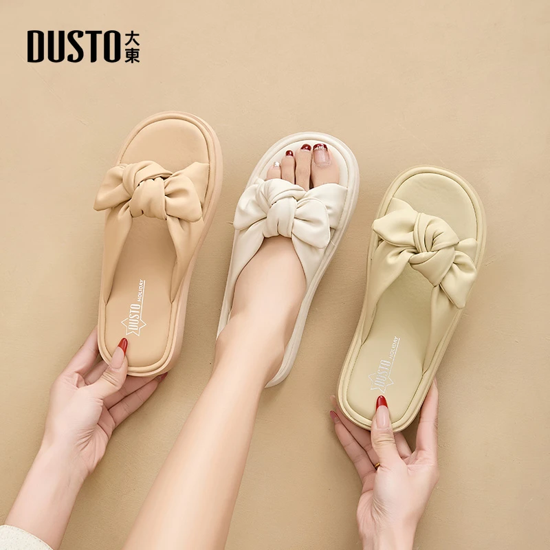 大东拖鞋新款2025夏季外穿凉拖蝴蝶结半托休闲沙滩女式鞋子女0701