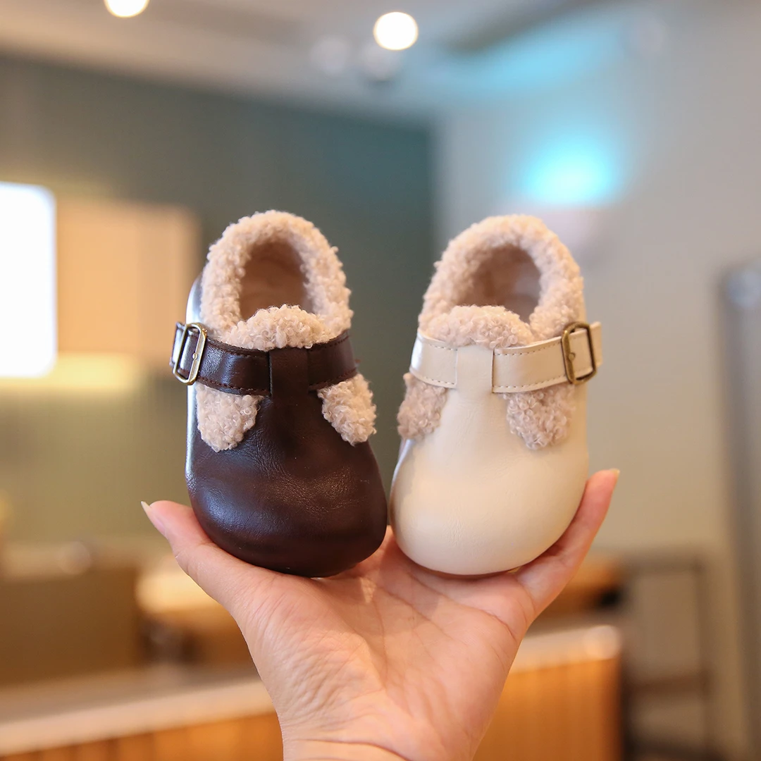 女宝宝勃肯鞋女宝鞋子冬季加绒保暖儿童棉鞋软底婴儿加厚学步鞋