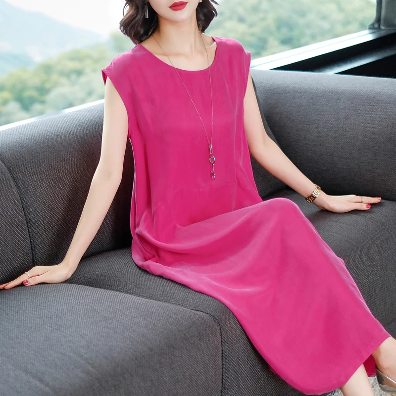 2024新款夏季重磅仿铜氨丝小众大码高端轻奢裙子优雅气质长裙